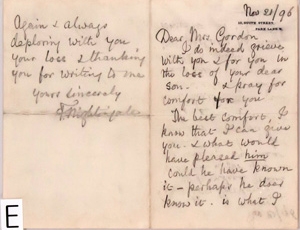 Gordon夫人宛手紙③の表画像